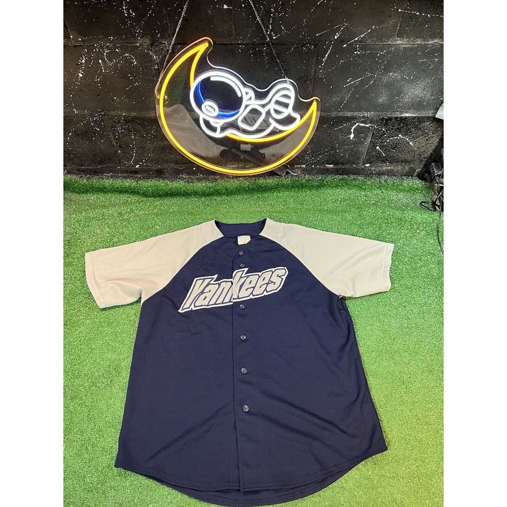 Vintage Off The Bench New York Yankees Blue Button-Up Jersey‎ Size Extra Large